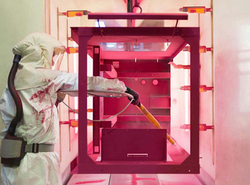 powder coating cures